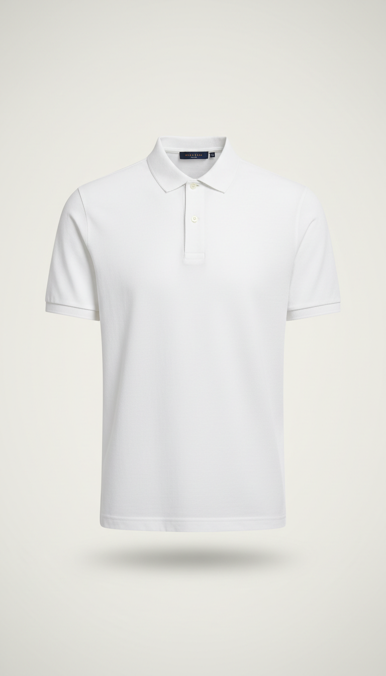 Polo coton piqué noir profond