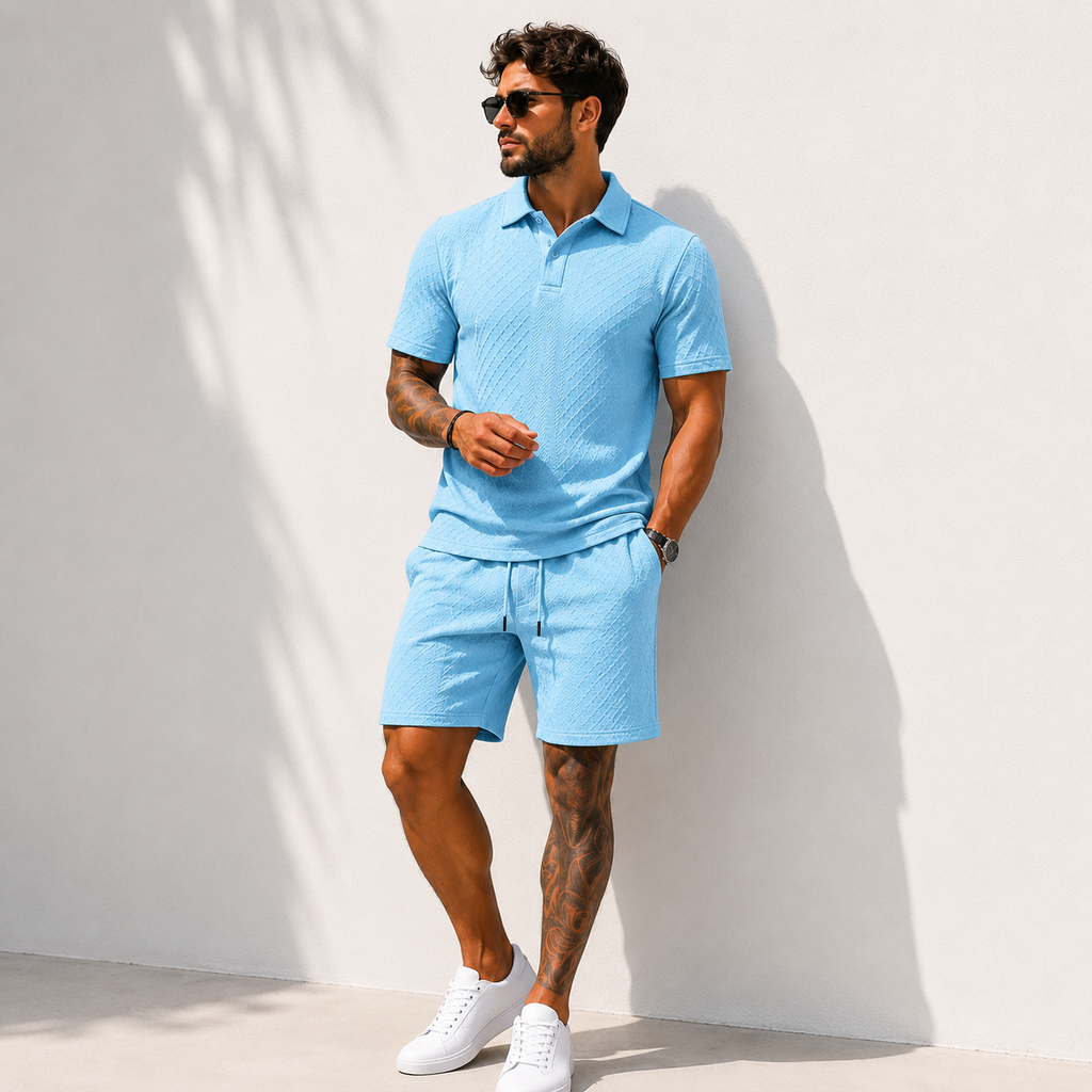 Ensemble Polo & Short Jacquard Homme