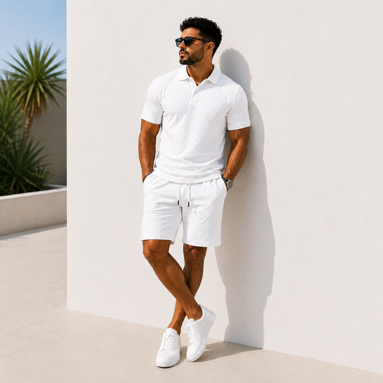 Ensemble Polo & Short Jacquard Homme